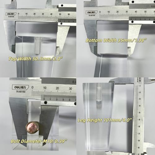 Clear Acrylic Couch Legs, 4 Inch Height, 2 Inch Width, 4Pcs - size: H 4 Inch