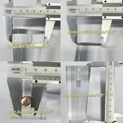 Clear Acrylic Couch Legs, 4 Inch Height, 2 Inch Width, 4Pcs - size: H 4 Inch