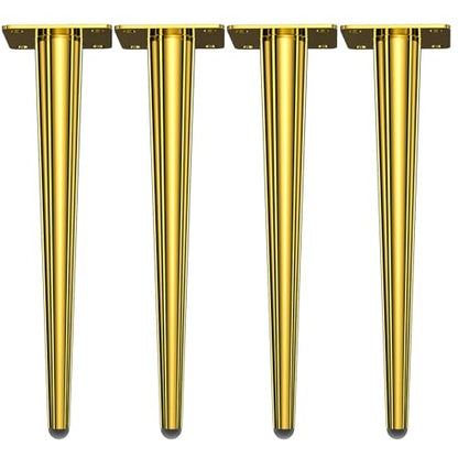 Osring 30 Inch Furniture Table Legs Straight, Gold Metal Coffee Table Feet - size: 30 Inch