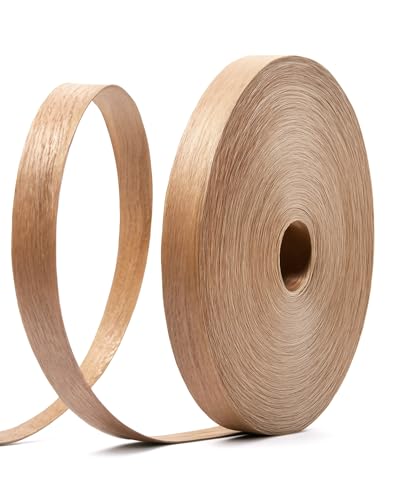 Red Oak Edge Banding 3/4 inch x 164 ft Real Wood Veneer Plywood Edge Banding Iron-on Pre-glued Veneer Edging Tape for Cabinet Repairs Furniture Restoration - color: Red Oak, size: 3/4 inch x 164 ft