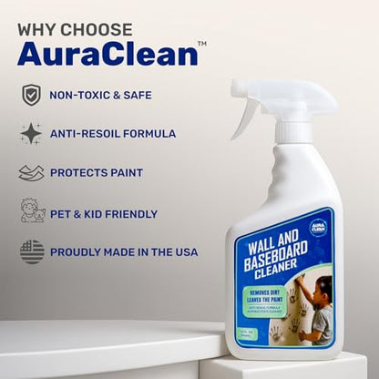 Wall & Baseboard Cleaner - Non-Toxic, Kid & Pet Safe, USA Made - size: 32 Fl Oz (Pack of 1)