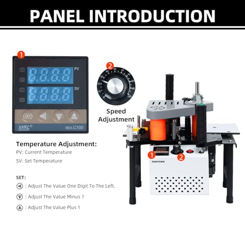 Edge Bander – Portable Edge Banding Machine, Straight & Curve Line, Double-Sided Glue Coating, Adjustable Speed, 110V, Durable & Efficient for Professional Edge Banding
