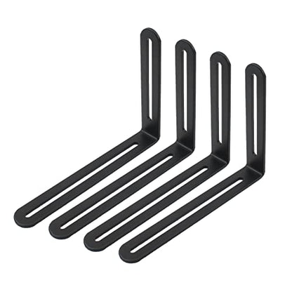 4 PCS Adjustable L-Shape Corner Brace, ULIFESTAR Heavy Duty Thicken Stainless Steel Joint Right Angle Brackets L Slotted Support Shelf Bracket for PC Case,Fixing Furniture-120x165x3mm/4.72x6.5x0.12'' - size: Black 4.72 x 6.5 x 0.12 inches