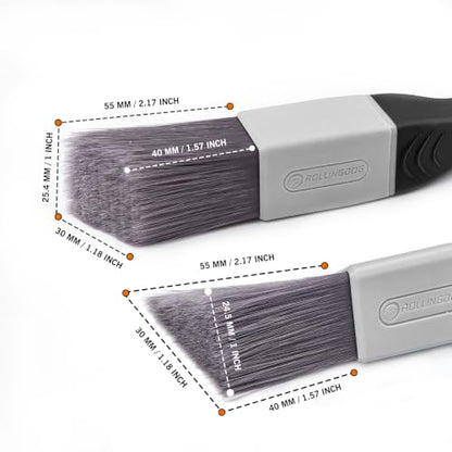 ROLLINGDOG Paint Brush for Trim Edging Paint Brush 2PC - color: 2pc Detail Brush Set