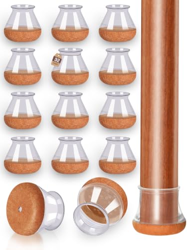 YOZON Chair Leg Floor Protectors Silicone Caps Felt Furniture Pads Covers - color: Clear-32pcs, size: Universal M