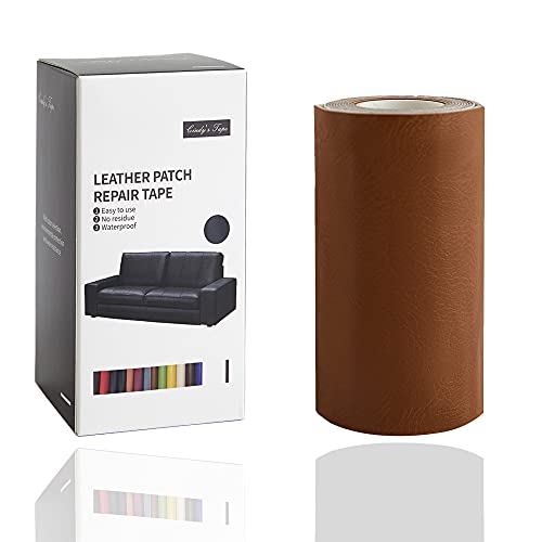 Leather Repair Tape kit Patch Heavy Duty, Retro Khaki 4x60 inch Self Adhesive Patch for Couch, Sofa, Car Seat, Handbag, Furniture, Drivers Seat, Computer Chair First Aid Vinyl Repair Kit - color: Retro Khaki, size: 4*60 inch
