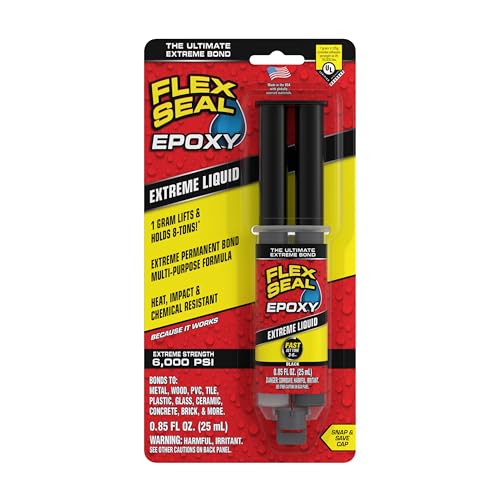 Flex Seal Epoxy Extreme Liquid Waterproof Adhesive, Black, 0.85 oz Syringe - style: Syringe .85 fl oz (25mL)