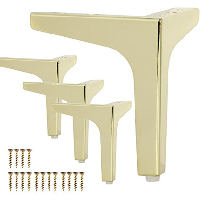 La Vane 4 Inch Diamond Triangle Metal Furniture Legs 4PCS- Heavy Duty Iron - color: Gold, size: 4" / 10cm