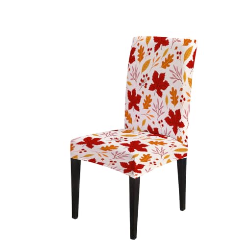 Mrcrypos Chair Covers Set of 4 Autumn Maple Leaves Pattern Slipcover Dining Chairs Covers Kitchen Chair Covers for Dining Chairs Living Room Restaurant Party Banquet - color: Autumn-3, size: 4