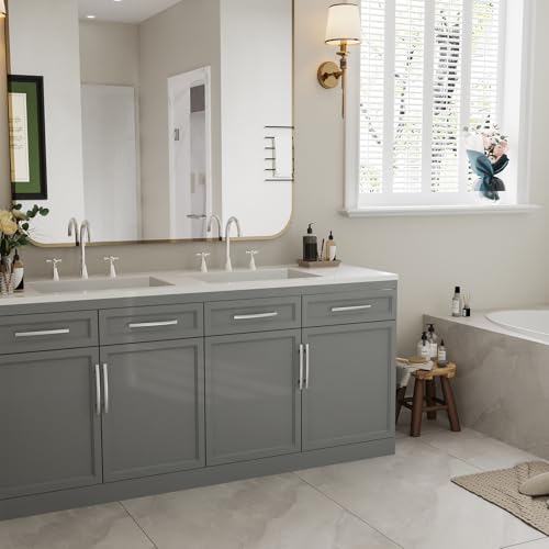 homdiy 5 Pack Brushed Nickel Cabinet Pulls, Solid Zinc Alloy, 5 Inch CC - color: Brushed Satin Nickel, size: 5 Inch Hole Center