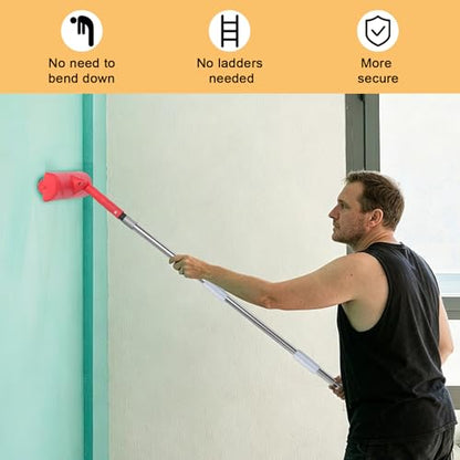 Ceiling Paint Roller No Drip Kit – 8FT Extension Rod Paint Roller Shield