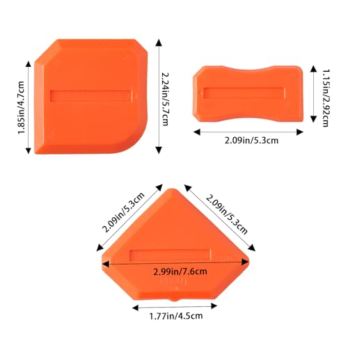 ZZRANYE Orange Caulking Tool Kit 3PCS, Silicone Finishing Tool Set with Multi-Edges for Sealing Grout, Caulk Smoothing & DIY Crafts, Reusable Caulk Remover Tools Sealant Finishing Grout Scraper