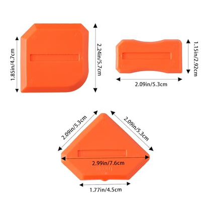 ZZRANYE Orange Caulking Tool Kit 3PCS, Silicone Finishing Tool Set with Multi-Edges for Sealing Grout, Caulk Smoothing & DIY Crafts, Reusable Caulk Remover Tools Sealant Finishing Grout Scraper