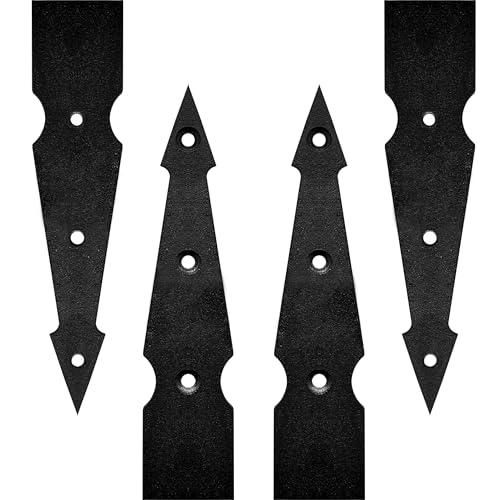 Barn Sliding Door Decorative Corner Bracket 6.1 in Gate Hinge Garage Door Strap Hinges Matte Black Rustic I Bracket Hardware Decorator for Shutters Farmhouse Gardengate Box Fence ﻿ - size: 6.1 IN - B-Style I Shape