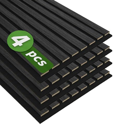 Art3d 12" x 93" Acoustic Wood Slat Wall Panel, 4pcs, 31 sq.ft, Grey Oak - color: Grey Oak, size: 12" x 93"