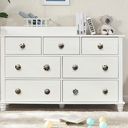 Perilla Home Set of 12 Ceramic Drawer Knobs Tomato & Melon Knobs Cupboard Glass Door Knobs Dresser Wardrobe and Drawer Pull (Black & White) - color: Black & White