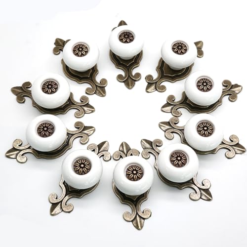 Ceramic Knobs, White Dresser Knobs, 10pcs - color: White, size: 10 Pieces