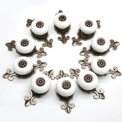 Ceramic Knobs, White Dresser Knobs, 10pcs - color: White, size: 10 Pieces