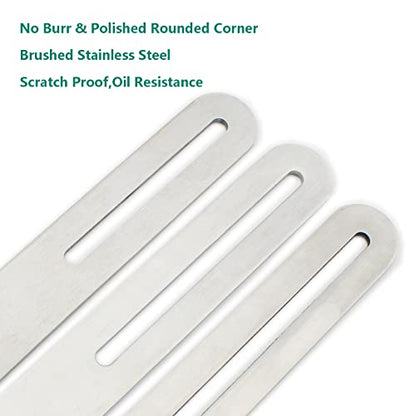 4 PCS Flat Straight Brace Brackets Mending Plates Repair Fixing Bracket with Slot, ULIFESTAR Heavy Duty Thicken SUS Corner Brace for Wood,Metal Bracket for Furniture Shelf Bed Table-8.27x0.94x0.12'' - size: Silver 8.27 x 0.94 x 0.12 inches