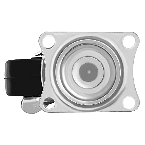 FactorDuty 48 Pack 2" Swivel Caster With Brake Wheels Hard Rubber Base w/Top Plate & Bearing (2" w/brake, 48 pcs) - size: 2" w/ brake, 48 pcs
