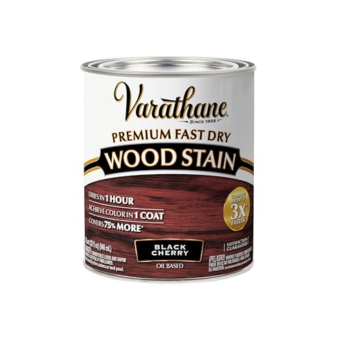 Varathane Premium Fast Dry Black Cherry Wood Stain - color: Black Cherry, size: 1 Quart (Pack of 1)