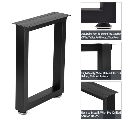 Taelakeni 16 Inch Metal Bench Leg Coffee Table Legs, Set of 2 - color: Square, size: 16 IN