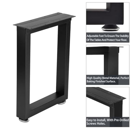 Taelakeni 16 Inch Metal Bench Leg Coffee Table Legs, Set of 2 - color: Square, size: 16 IN