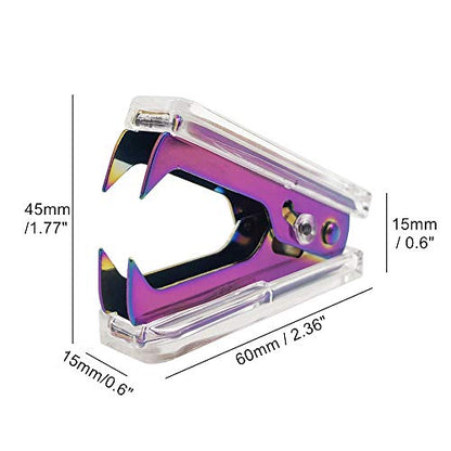 Rainbow Staple Remover Staples Puller Removal Claw Tool - color: Clear & Rainbow Tone