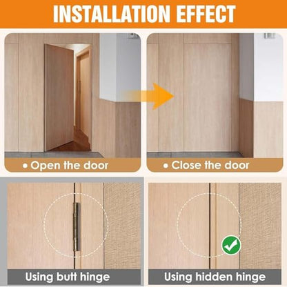 6" Hidden Door Hinge/Concealed Hinges,Invisible Hinges - color: Gold, size: 6 Inch