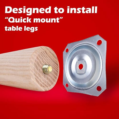 WADDELL Furniture Leg Mounting Bracket (4 Count, Angle Top Plate) | 18G Steel Quick Mount Table Leg Attachment Hardware w/ 78° Flare | DIY Home Projects Made Easy | Compatible w/ Bolt Hanger Legs - color: Angle Top Plate