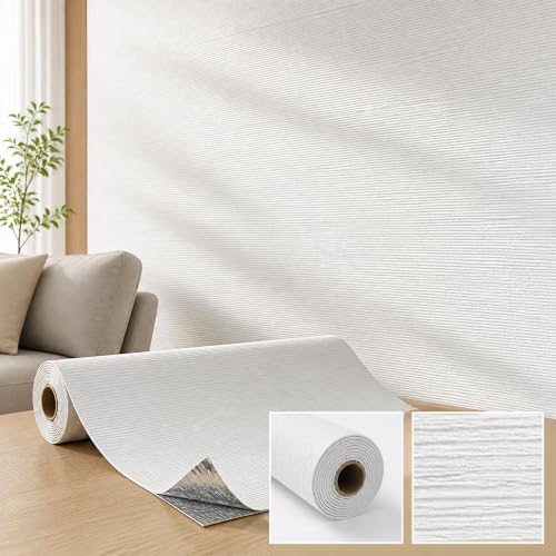 Peel and Stick Wall Panels, 3D PVC Roll, 23.82 x 110 in, 1 Roll - color: WT, size: 1 roll x23.82in x 110in