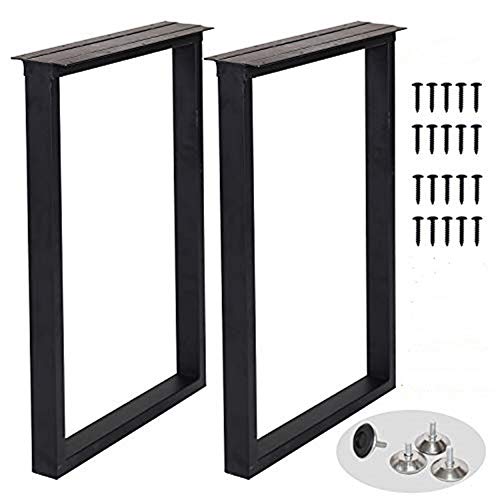 TIEOU Metal Table Legs Heavy Duty Metal Desk Legs 28 Inch Height Industrial Black Table Legs,Dining Table Legs,Modern Table Legs - color: Rectangle-shape, size: H28"xW18"