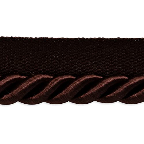 Trims by the Yard Hilda 3/8" Twisted Lip Cord Trim, Versatile Trim for DIY Crafts, Picture Frames, Home Decor, and Fashion Items, 10-Yard Cut, Chocolate - color: Chocolate