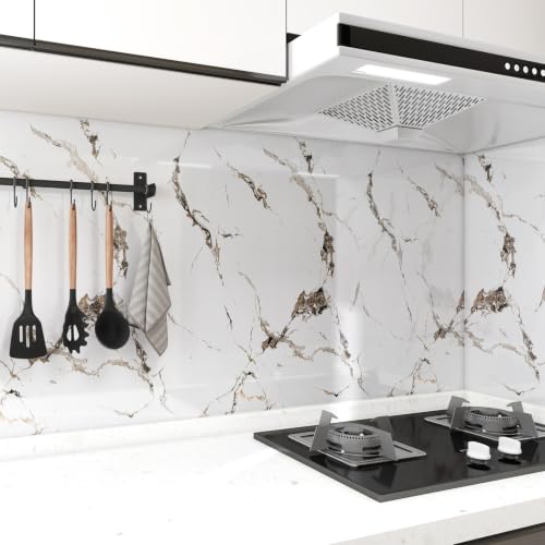 White Marble Contact Paper for Countertops 23.6"x118" - color: White, size: 23.6" x 118"
