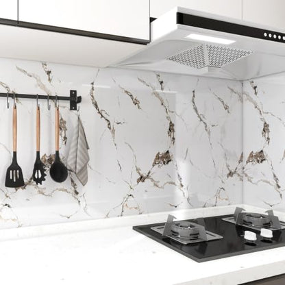White Marble Contact Paper for Countertops 15.7"x118" - color: White, size: 15.7" x 118"