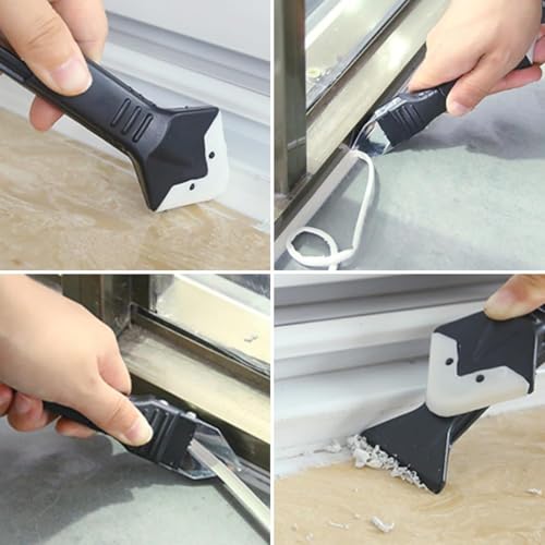 9Pc Caulking Tool,Silicone Sealant Remover Scraper,Ergonomic Handle-0.276lb
