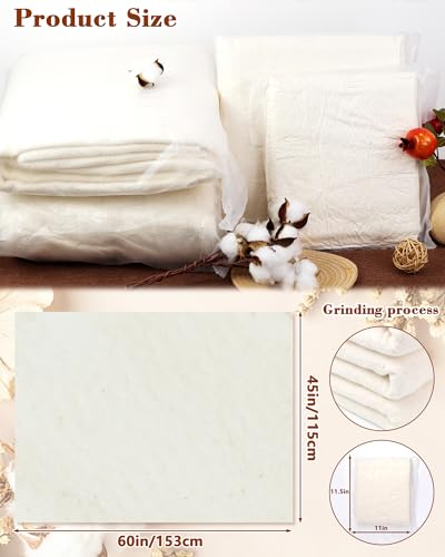 FIVEIZERO 100% Cotton Quilt Batting,60"X45" Cotton Batting for Quilting - size: 60"x45"