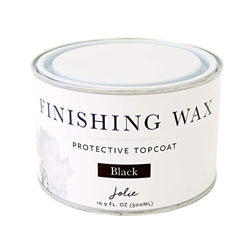 Jolie Finishing Wax - Chalk Finish Paint Wax - Use on wood or matte finish painted interior furniture, cabinets- Odor-Free, Non-Hazardous (500mL, Black) - color: Black, size: 500 ml