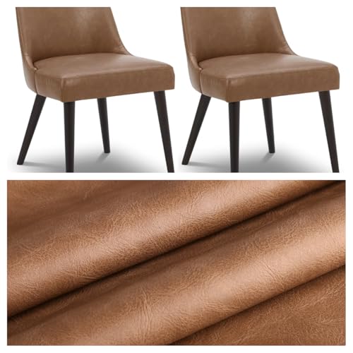 Premium Faux Leather Upholstery Fabric 1.2mm Thickness，Waterproof Upholstery Leather Distressed Bark Fabric(Black,Pre-Cut 36"x54") - color: Black, size: 36"x54"