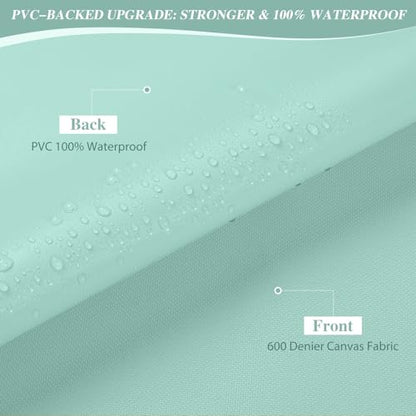 ANMINY 100% Waterproof Fabric Marine Canvas, 58" W 600D, 5 Yards Aqua - color: Aqua, size: Pre-cut 5 Yards