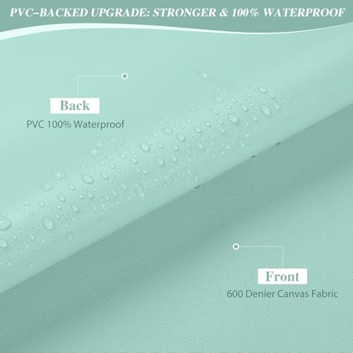 ANMINY 100% Waterproof Fabric Marine Canvas, 58" W 600D, 3 Yards Aqua - color: Aqua, size: Pre-cut 3 Yards