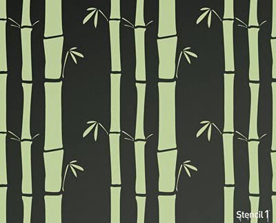 Stencil1 Bamboo Pattern Stencil 11" x 11" Asian Zen Wall Decor - color: Bamboo Repeat Wallpaper Pattern Stencil