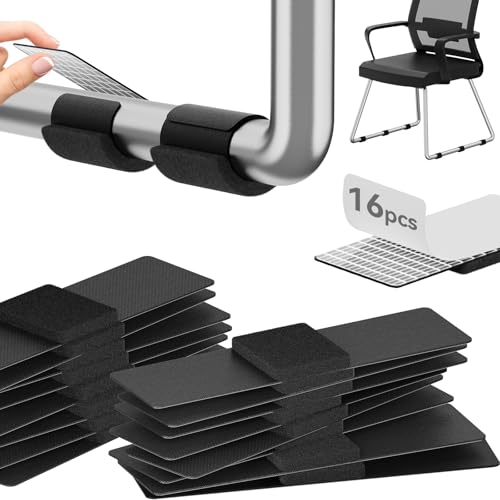 Sled Base Chair Floor Protectors Sled Base Chair Glides Wrap Around Floor Savers,Chair Leg Protectors Furniture Pads,Protect Floors Anti-Scratch Reduce Noise Easy Install (16pcs, Black Felt Pads) - size: Black Felt Pads