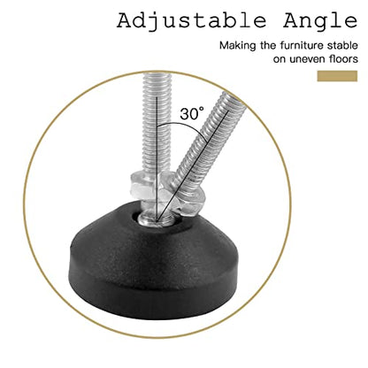 Bonsicoky M8 Metal Adjustable Leveling Feet, Black, 4.3" x 1.9" - size: M8,4.3" Height