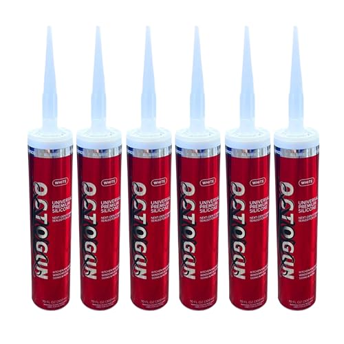 Octogun™ Universal Premium Silicone x6 Pack – All-Purpose Waterproof Sealant for Bathroom, Kitchen, Shower, Window & Door – Low Odor, Flexible & Long-Lasting – 10.1 fl oz -White, Silicone, Caulk - size: 6 - Pack