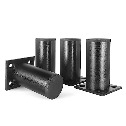Aluminum Alloy Adjustable Furniture Legs 3 Inch / 78mm - Black - 4Pcs - size: 3 Inch