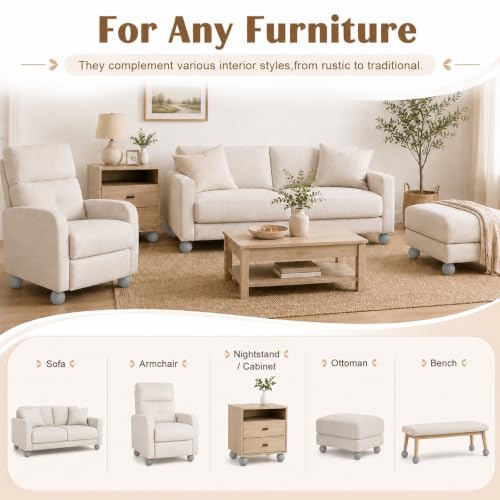 4 Inch Wooden Sofa Legs Set of 4 Gray Wood Round Sofa Legs with Mounting Plate Screws Solid Wood Furniture Feet for Couch Bed Cabinet Bookcase Ottoman - color: Grey