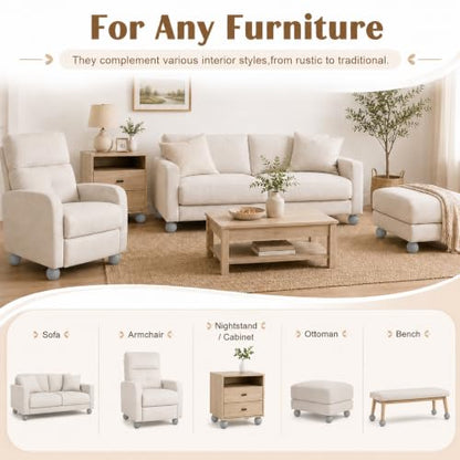 4 Inch Wooden Sofa Legs Set of 4 Gray Wood Round Sofa Legs with Mounting Plate Screws Solid Wood Furniture Feet for Couch Bed Cabinet Bookcase Ottoman - color: Grey
