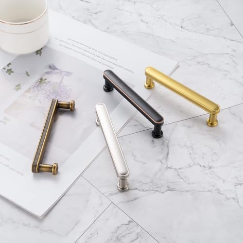 KOOFIZO 10 Pack 3 Inch Brushed Gold Kitchen Cabinet Handles Gold Cabinet Pulls Gold Cabinet Hardware P35 for Cabinets Drawer Dresser Cupboard Bedroom Bathroom - color: Brushed Gold, size: 3" CC