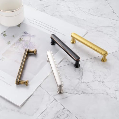 KOOFIZO 10 Pack 3 Inch Brushed Gold Kitchen Cabinet Handles Gold Cabinet Pulls Gold Cabinet Hardware P35 for Cabinets Drawer Dresser Cupboard Bedroom Bathroom - color: Brushed Gold, size: 3" CC